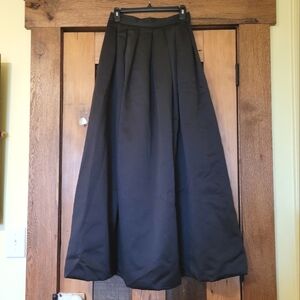 Vtg Hampton Nites W27" Satin Full Special Ocassion Long Black Formal Prom Skirt